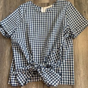 Gingham tie front Blouse